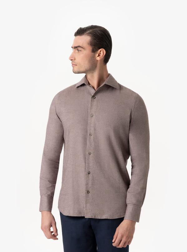 Lucania - Camicia in Flanella Collo Francese | Calore e Stile per l’Inverno