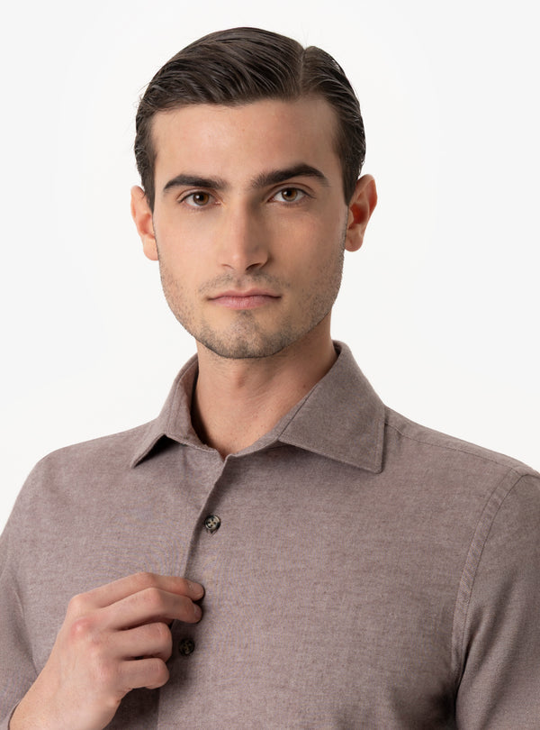 Lucania - Camicia in Flanella Collo Francese | Calore e Stile per l’Inverno