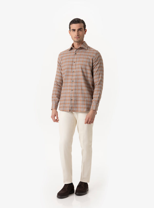 Lucania - Camicia in Flanella Collo Francese | Calore e Stile per l’Inverno