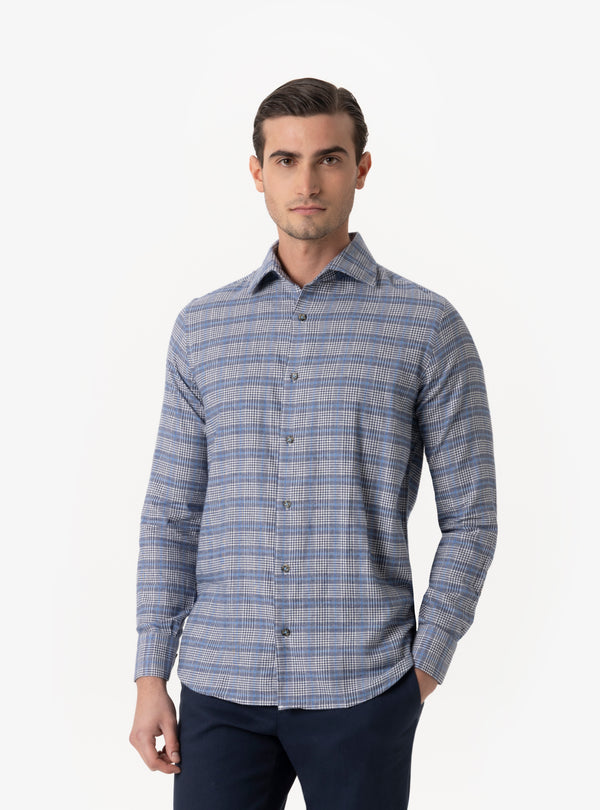 Lucania - Camicia in Flanella Collo Francese | Calore e Stile per l’Inverno