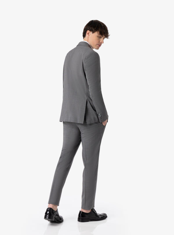 Elegant dress with skate pocket and trousers with aspect