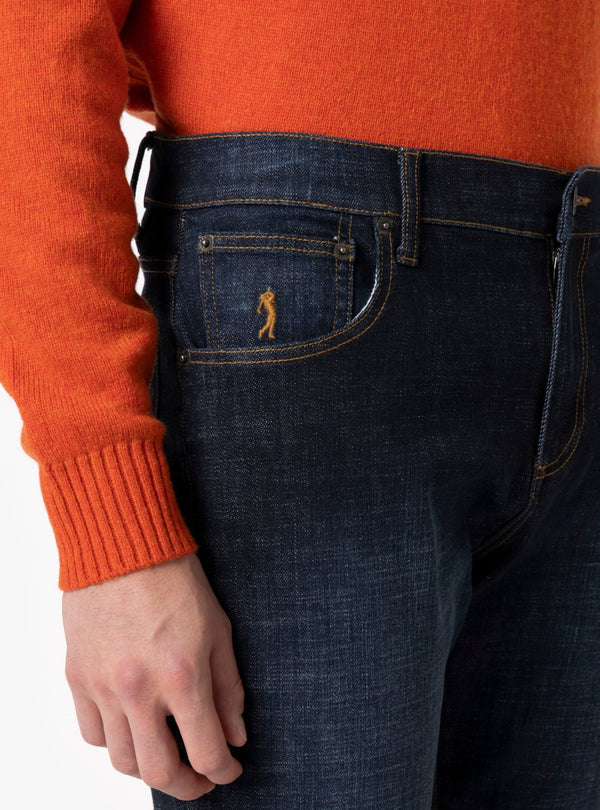 Bombastic – Jeans Uomo Blu Scuro in Denim Stretch, Stile Deciso e Comfort Quotidiano - Fusaro Antonio dal 1893 - Fusaro Antonio