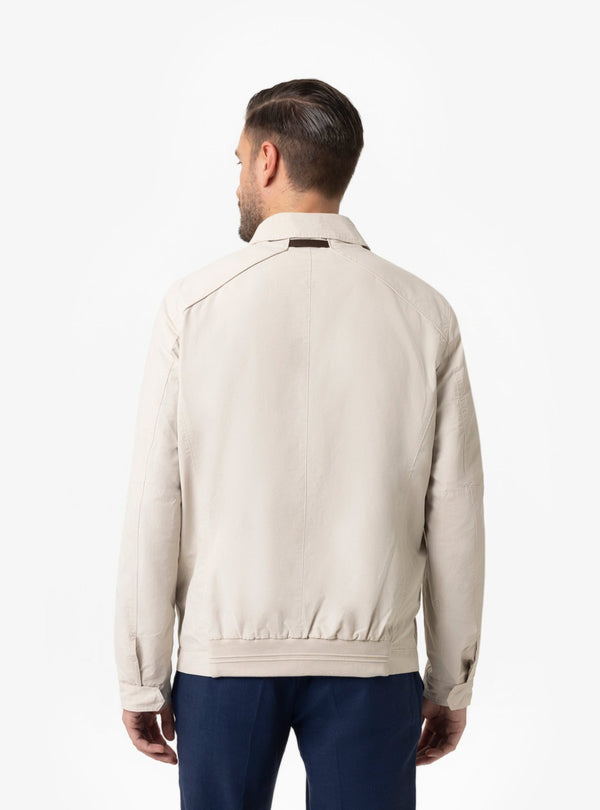 Bomber Uomo Collo Camicia in Nylon con Dettagli Stile Cuoio Primavera/Estate - Fusaro Antonio dal 1893 - Fusaro Antonio