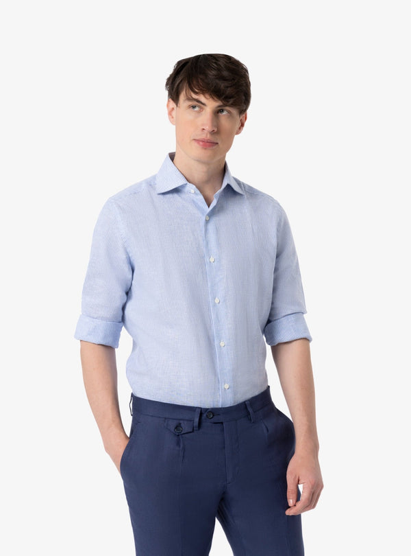 Camicia collo francese in lino cotone - Fusaro Antonio dal 1893 - Fusaro Antonio