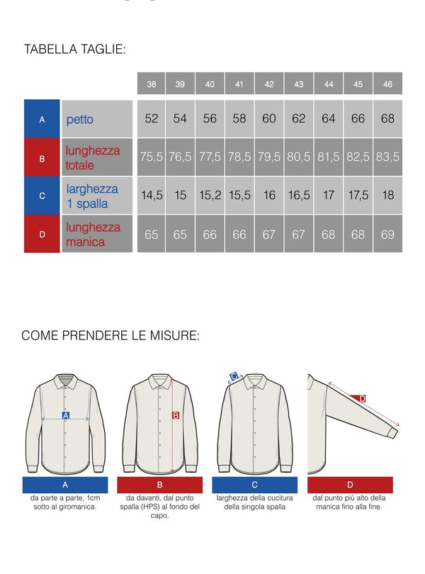 Camicia Regular Collo Francese in Cotone - Twill - Fusaro Antonio dal 1893 - Fusaro Antonio