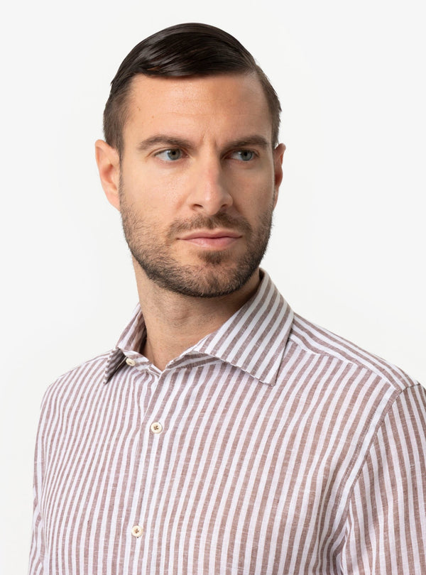 Camicia Uomo Collo Francese Regular in Lino - Cotone Primavera/Estate - Fusaro Antonio dal 1893 - Fusaro Antonio