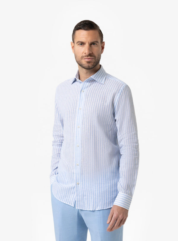 Camicia Uomo Collo Francese Regular in Lino - Cotone Primavera/Estate - Fusaro Antonio dal 1893 - Fusaro Antonio