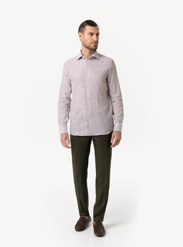 Camicia Uomo Collo Francese Regular in Lino - Cotone Primavera/Estate - Fusaro Antonio dal 1893 - Fusaro Antonio