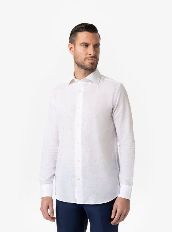 Camicia Uomo Collo Francese Regular in Lino - Cotone Primavera/Estate - Fusaro Antonio dal 1893 - Fusaro Antonio