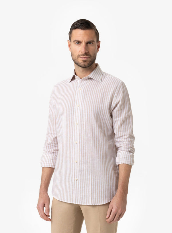 Camicia Uomo Collo Francese Regular in Lino - Cotone Primavera/Estate - Fusaro Antonio dal 1893 - Fusaro Antonio