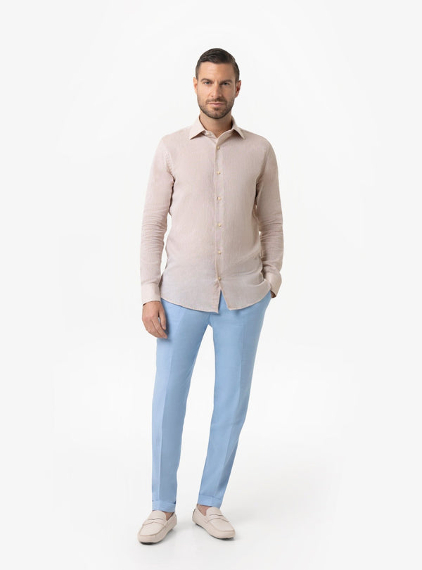 Camicia Uomo Collo Francese Regular in Lino - Cotone Primavera/Estate - Fusaro Antonio dal 1893 - Fusaro Antonio