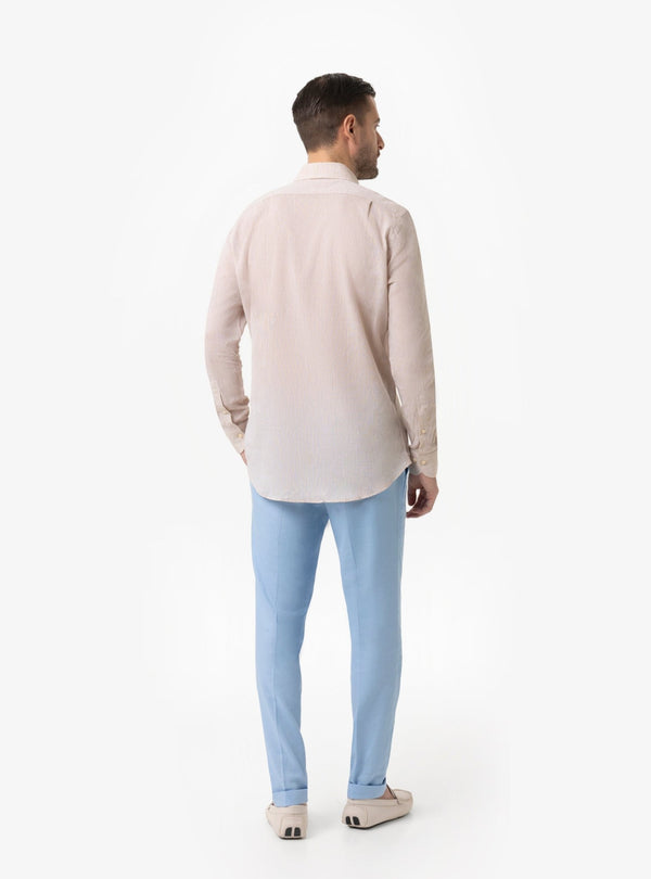 Camicia Uomo Collo Francese Regular in Lino - Cotone Primavera/Estate - Fusaro Antonio dal 1893 - Fusaro Antonio