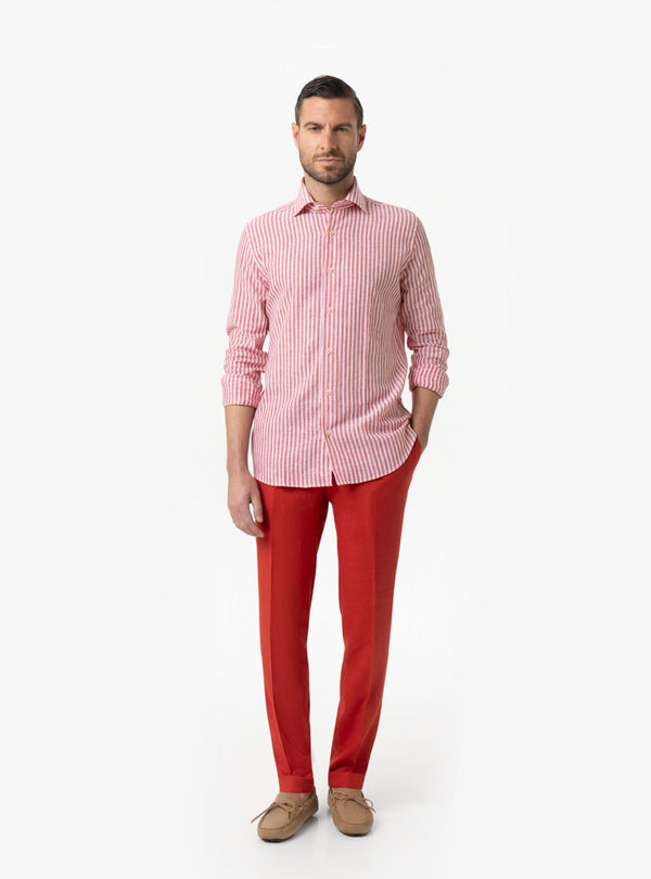 Camicia Uomo Collo Francese Regular in Lino - Cotone Primavera/Estate - Fusaro Antonio dal 1893 - Fusaro Antonio