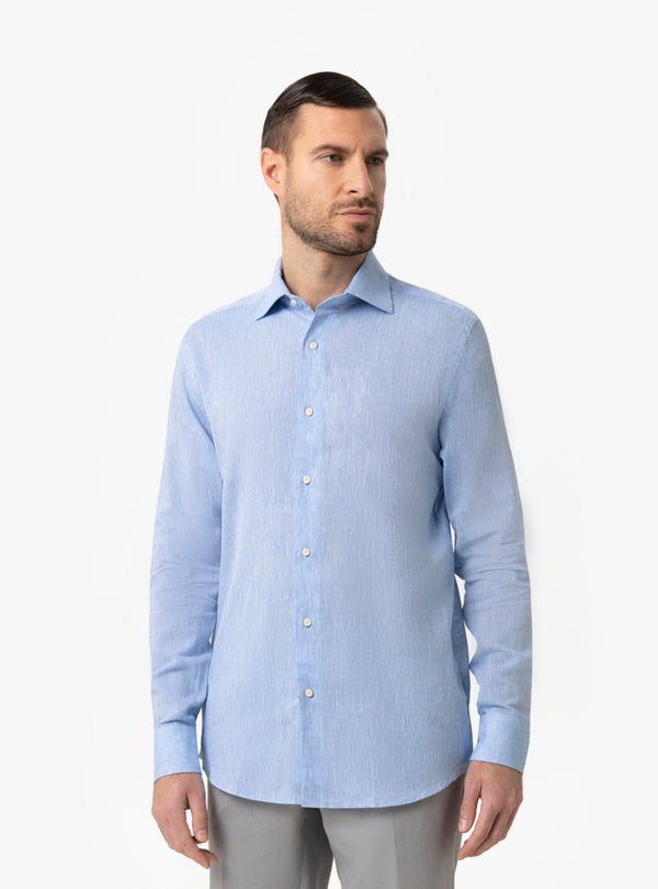 Camicia Uomo Collo Francese Regular in Lino - Cotone Primavera/Estate - Fusaro Antonio dal 1893 - Fusaro Antonio
