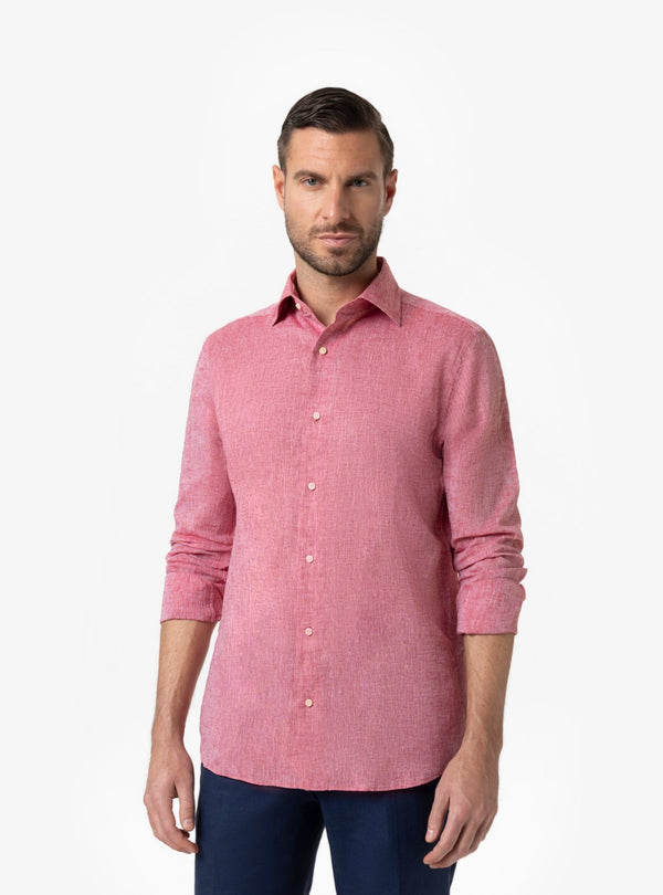 Camicia Uomo Collo Francese Regular in Lino - Cotone Primavera/Estate - Fusaro Antonio dal 1893 - Fusaro Antonio