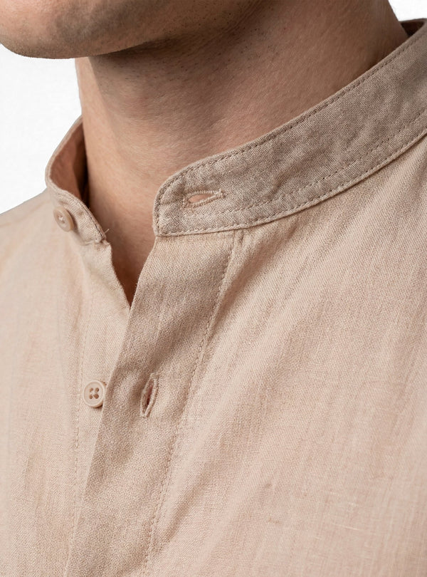 Camicia Uomo Coreana in Lino e Cotone - Fusaro Antonio dal 1893 - Fusaro Antonio