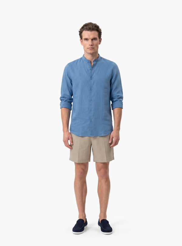 Camicia Uomo Coreana in Lino e Cotone - Fusaro Antonio dal 1893 - Fusaro Antonio