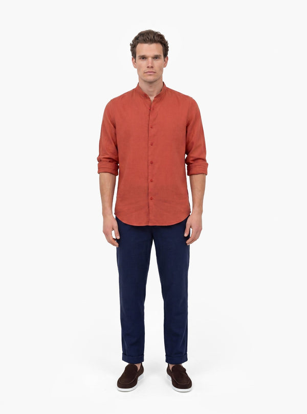Camicia Uomo Coreana in Lino e Cotone - Fusaro Antonio dal 1893 - Fusaro Antonio