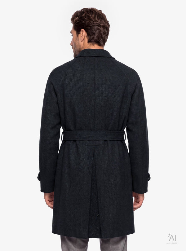 Cappotto Uomo Raglan Diagonale in Misto Lana - Fusaro Antonio dal 1893 - Fusaro Antonio