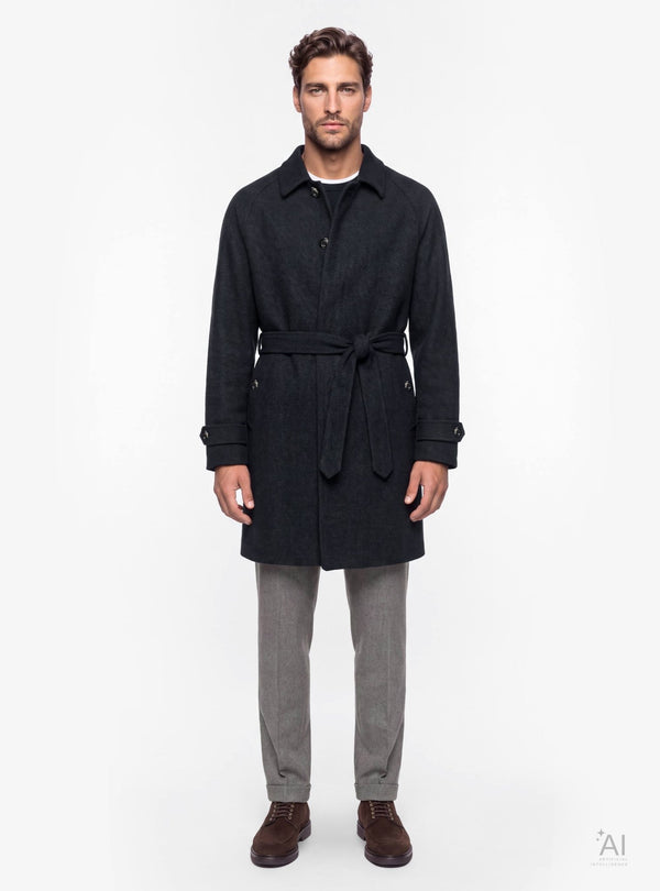 Cappotto Uomo Raglan Diagonale in Misto Lana - Fusaro Antonio dal 1893 - Fusaro Antonio