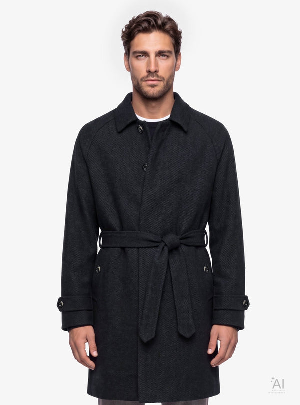 Cappotto Uomo Raglan Diagonale in Misto Lana - Fusaro Antonio dal 1893 - Fusaro Antonio