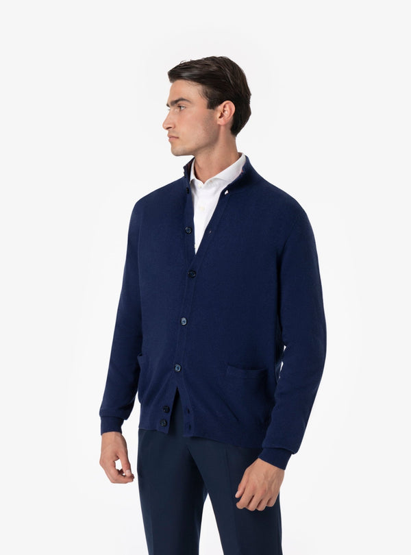Cardigan a Collo Alto in Cashmere - Mumbai - Fusaro Antonio dal 1893 - Fusaro Antonio