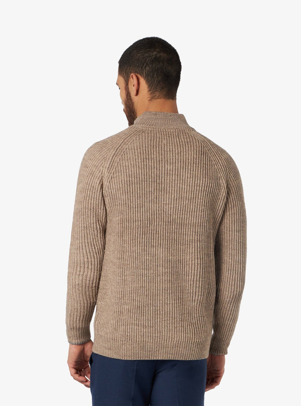 Cardigan a costine con zip in misto lana - Maddox - Fusaro Antonio dal 1893 - Fusaro Antonio