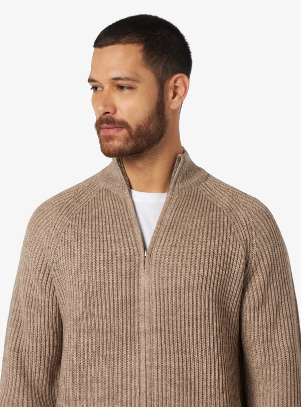 Cardigan a costine con zip in misto lana - Maddox - Fusaro Antonio dal 1893 - Fusaro Antonio