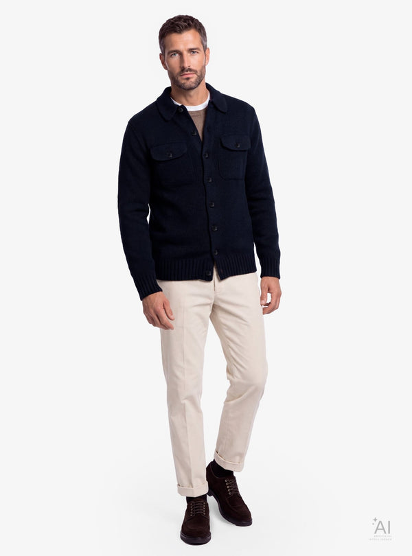 Cardigan Camicia Uomo in Misto Lana - Fusaro Antonio dal 1893 - Fusaro Antonio