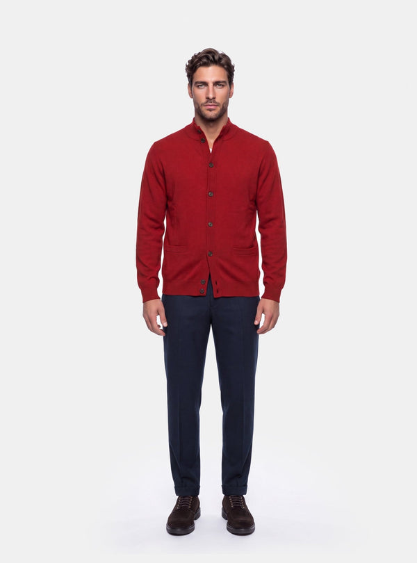 Cardigan Collo Alto Uomo in Lana e Cashmere - Fusaro Antonio dal 1893 - Fusaro Antonio