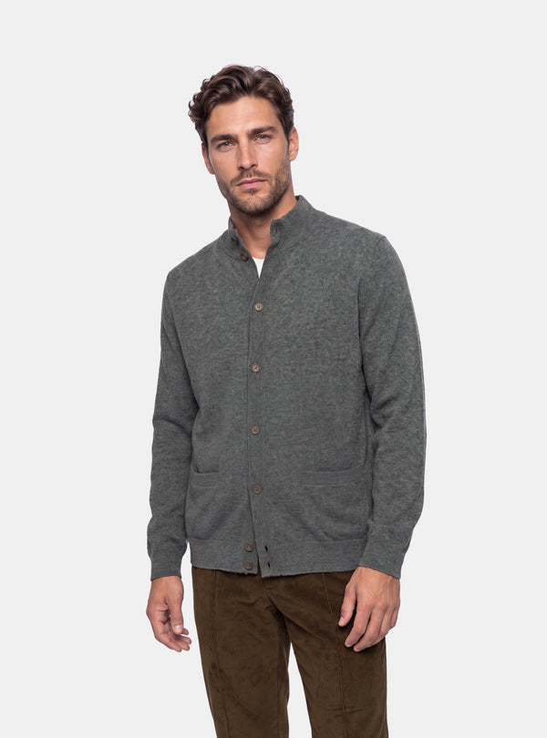 Cardigan Collo Alto Uomo in Lana e Cashmere - Fusaro Antonio dal 1893 - Fusaro Antonio
