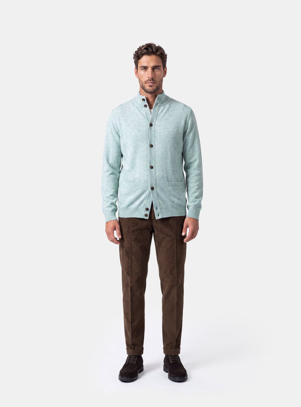 Cardigan Collo Alto Uomo in Lana e Cashmere - Fusaro Antonio dal 1893 - Fusaro Antonio