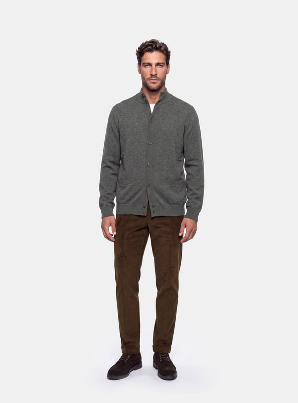 Cardigan Collo Alto Uomo in Lana e Cashmere - Fusaro Antonio dal 1893 - Fusaro Antonio