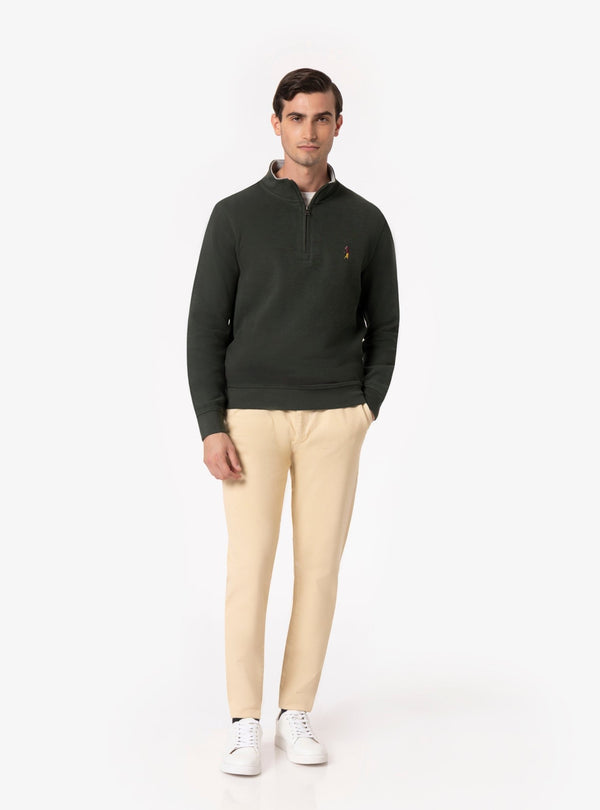 Cilento – Felpa Uomo Mezza Zip in Cotone Interlock - Fusaro Antonio dal 1893 - Fusaro Antonio