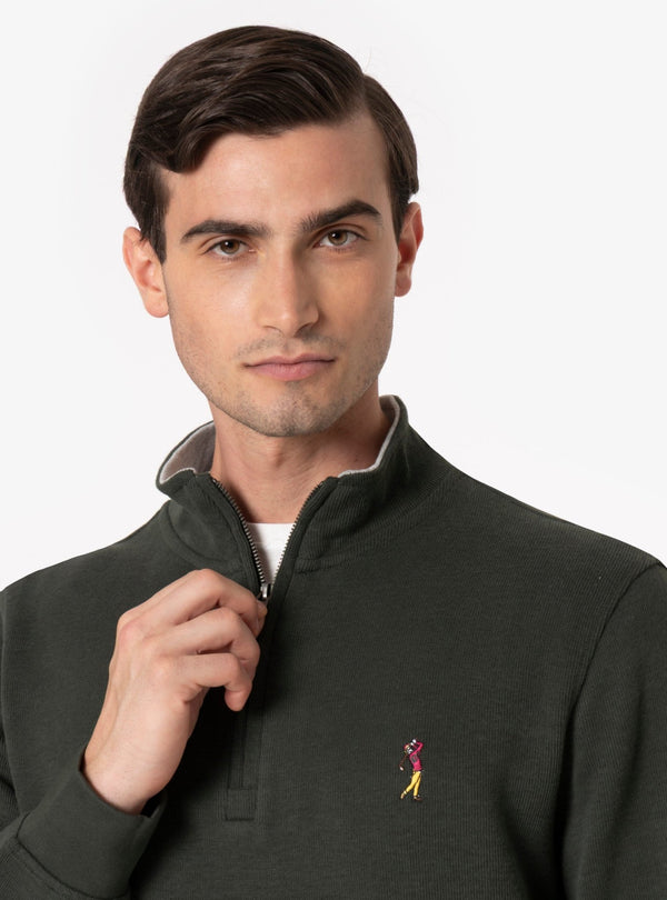 Cilento – Felpa Uomo Mezza Zip in Cotone Interlock - Fusaro Antonio dal 1893 - Fusaro Antonio