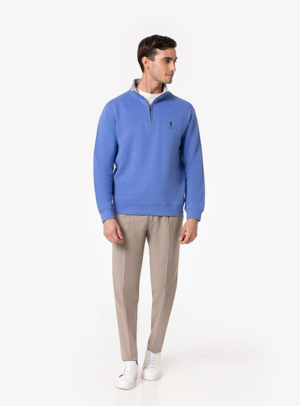 Cilento – Felpa Uomo Mezza Zip in Cotone Interlock - Fusaro Antonio dal 1893 - Fusaro Antonio