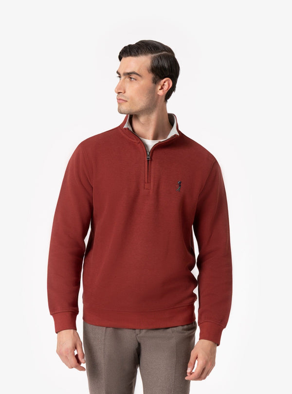 Cilento – Felpa Uomo Mezza Zip in Cotone Interlock - Fusaro Antonio dal 1893 - Fusaro Antonio