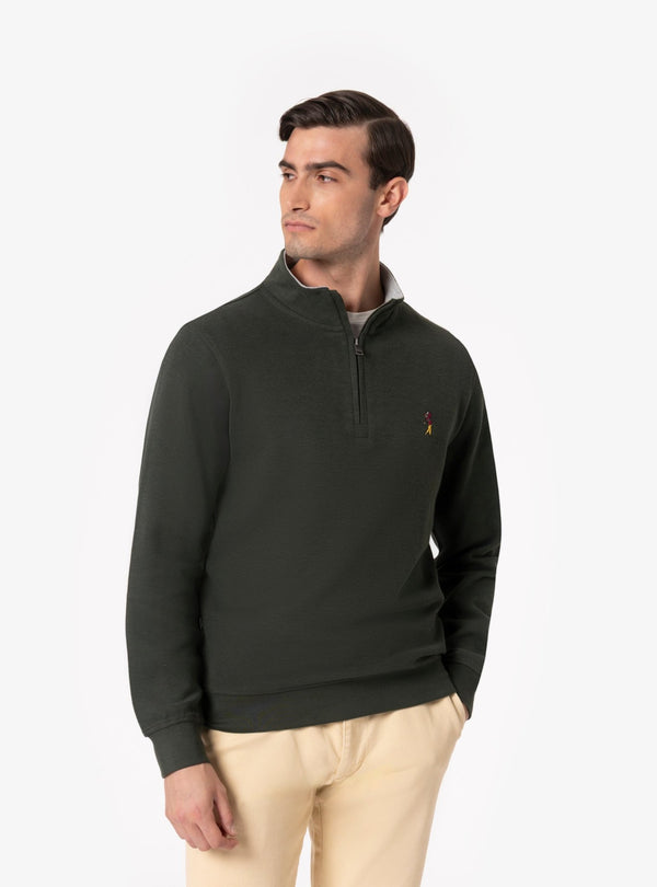 Cilento – Felpa Uomo Mezza Zip in Cotone Interlock - Fusaro Antonio dal 1893 - Fusaro Antonio