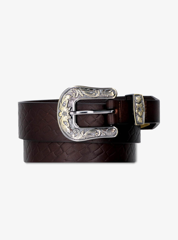 Cintura in Pelle con Fibbia Decorata - Vintage - Fusaro Antonio dal 1893 - Fusaro Antonio