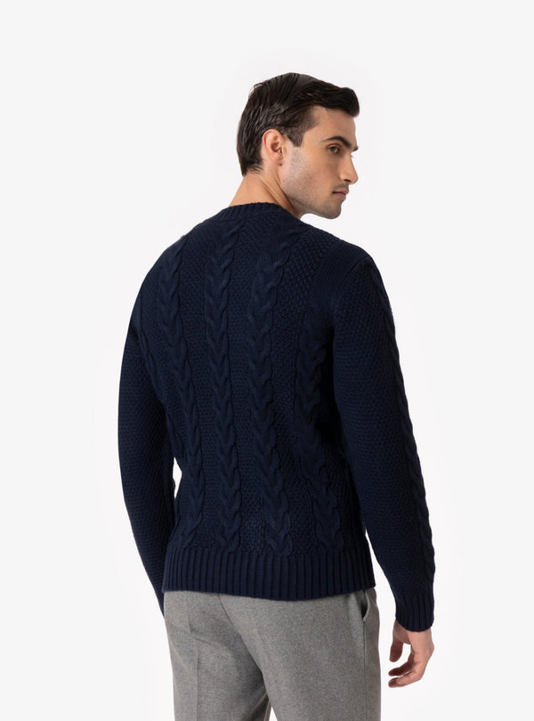 Dolcefreddo – Maglia Paricollo Treccia Uomo in Lana Mista - Fusaro Antonio dal 1893 - Fusaro Antonio