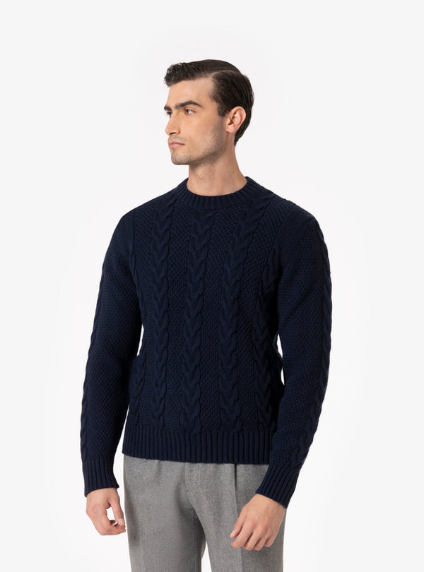 Dolcefreddo – Maglia Paricollo Treccia Uomo in Lana Mista - Fusaro Antonio dal 1893 - Fusaro Antonio