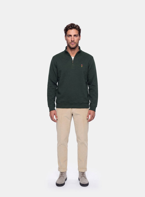 Felpa Uomo Mezza Zip in Cotone - Fusaro Antonio dal 1893 - Fusaro Antonio