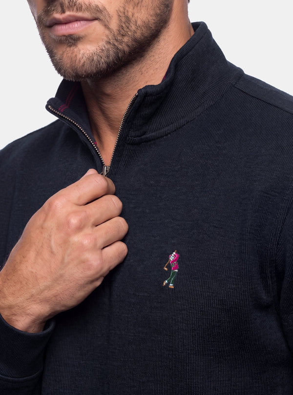 Felpa Uomo Mezza Zip in Cotone - Fusaro Antonio dal 1893 - Fusaro Antonio