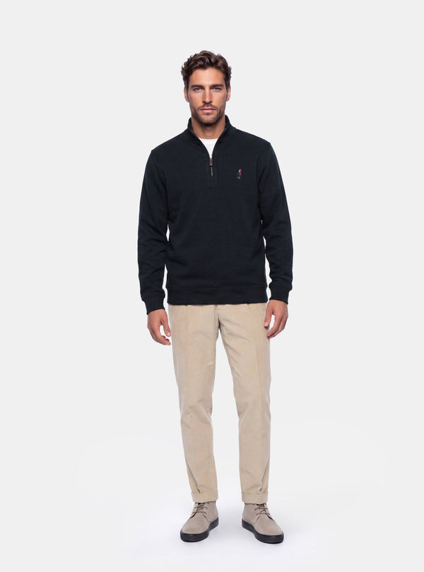 Felpa Uomo Mezza Zip in Cotone - Fusaro Antonio dal 1893 - Fusaro Antonio