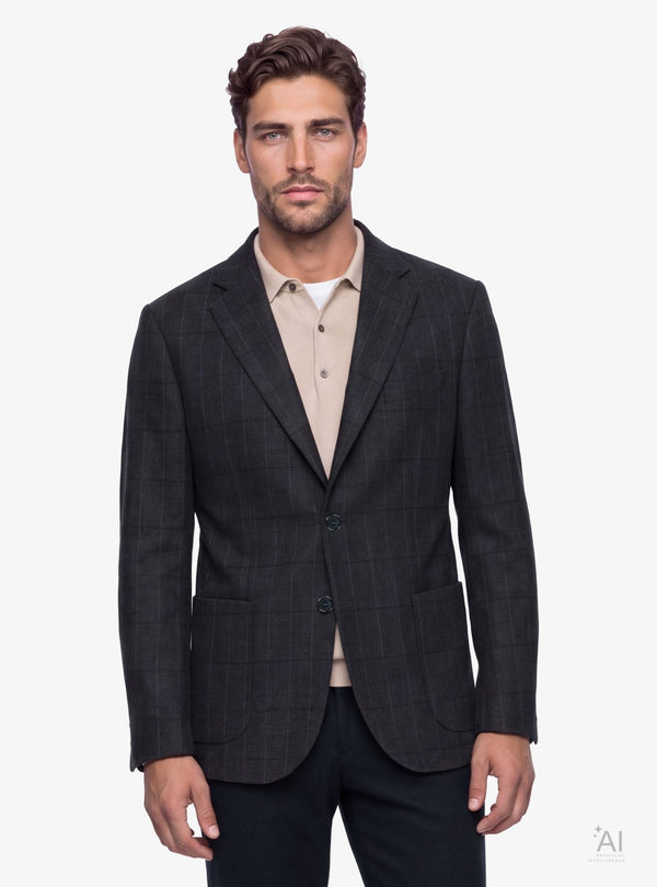 Giacca uomo a quadri con chiusura monopetto e revers classico - Fusaro Antonio dal 1893 - Fusaro Antonio