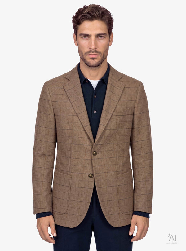 Giacca uomo a quadri con chiusura monopetto e revers classico - Fusaro Antonio dal 1893 - Fusaro Antonio