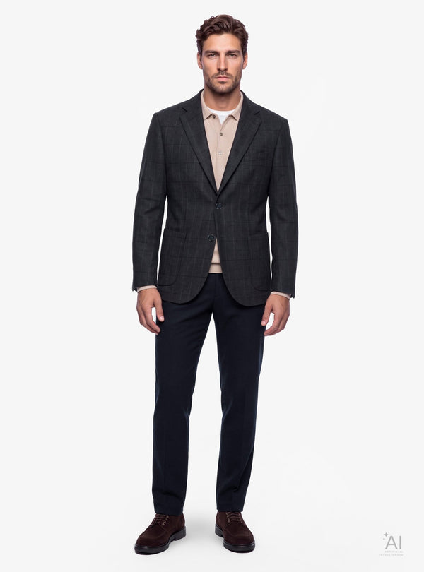 Giacca uomo a quadri con chiusura monopetto e revers classico - Fusaro Antonio dal 1893 - Fusaro Antonio