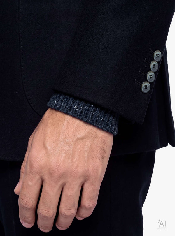 Giacca uomo monopetto twill con bavero impunturato grigio - Fusaro Antonio dal 1893 - Fusaro Antonio