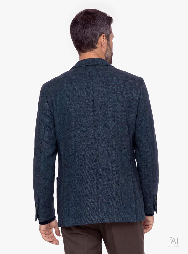 Giacca uomo monopetto twill con bavero impunturato grigio - Fusaro Antonio dal 1893 - Fusaro Antonio