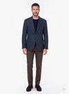 Giacca uomo monopetto twill con bavero impunturato grigio - Fusaro Antonio dal 1893 - Fusaro Antonio
